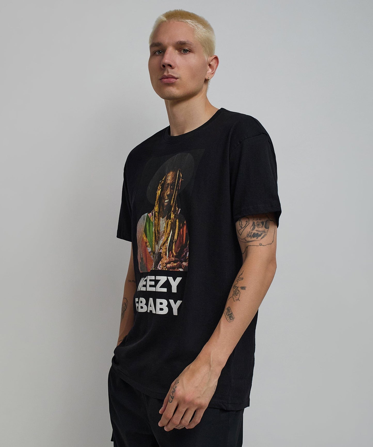 Lil Wayne Weezy F Baby Photo Short Sleeve Tee - Black