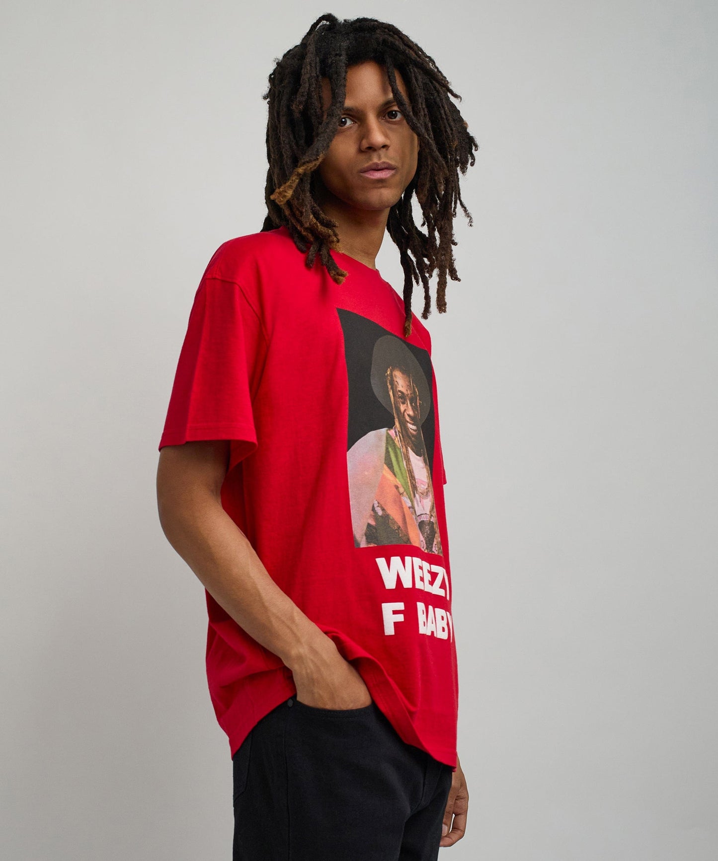 Lil Wayne Weezy F Baby Photo Short Sleeve Tee - Red