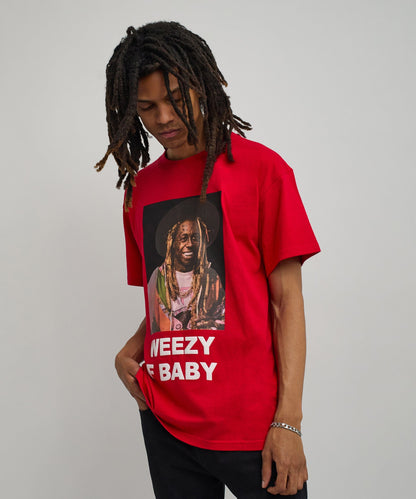 Lil Wayne Weezy F Baby Photo Short Sleeve Tee - Red