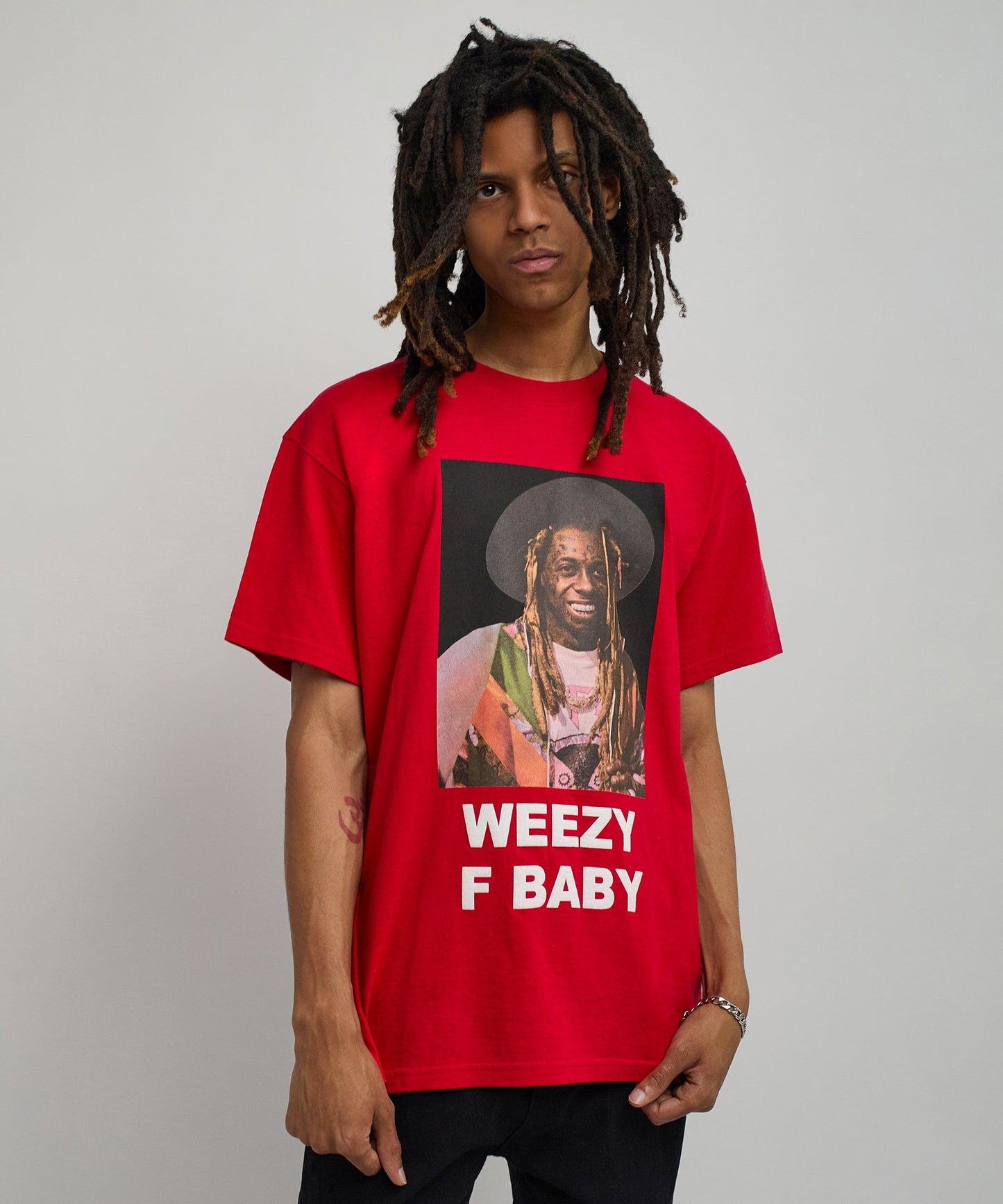 Lil Wayne Weezy F Baby Photo Short Sleeve Tee - Red