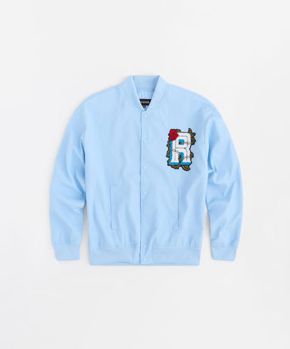 Coaches Chenille Patched Jacket - Light Blue