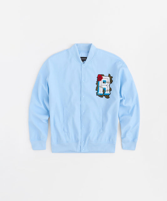 Coaches Chenille Patched Jacket - Light Blue