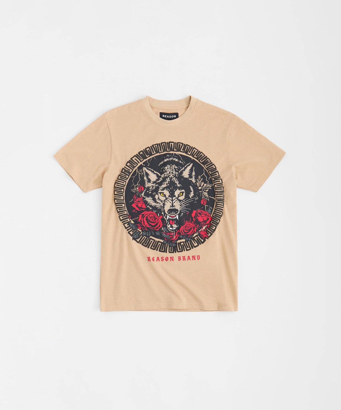 Rhinestone Short Sleeve Tee - Khaki