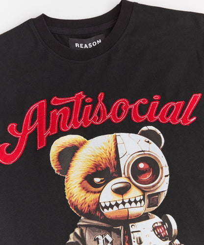 Antisocial Bear Short Sleeve Tee - Black
