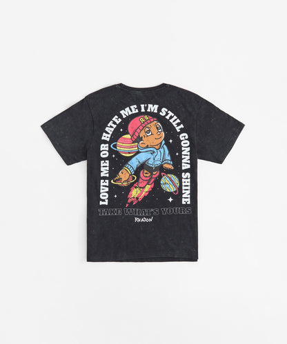 Take What's Yours Embroidered Short Sleeve Tee - Charcoal