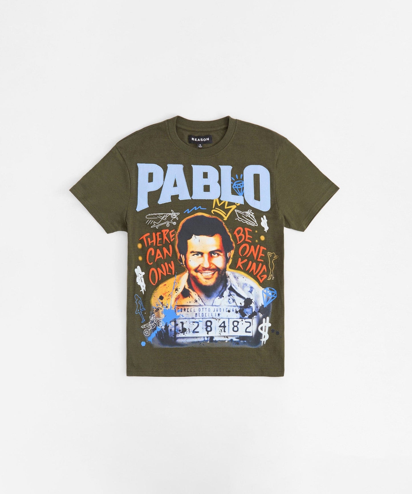 Pablo Graffiti Applique Short Sleeve Tee - Green