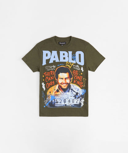 Pablo Graffiti Applique Short Sleeve Tee - Green