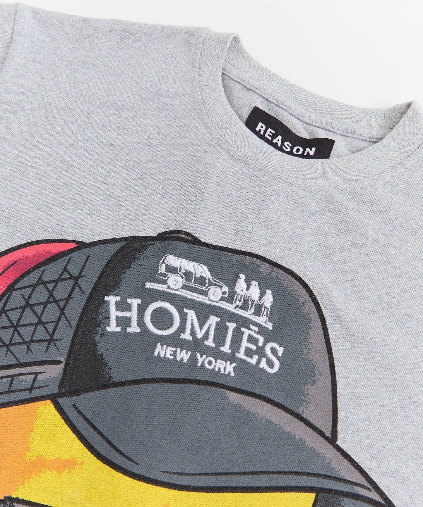 Homies Embroidered Short Sleeve Tee - Grey