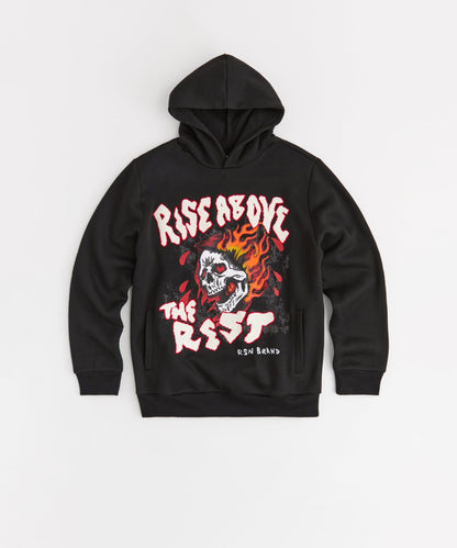 Rise Above Chenille Hoodie - Black