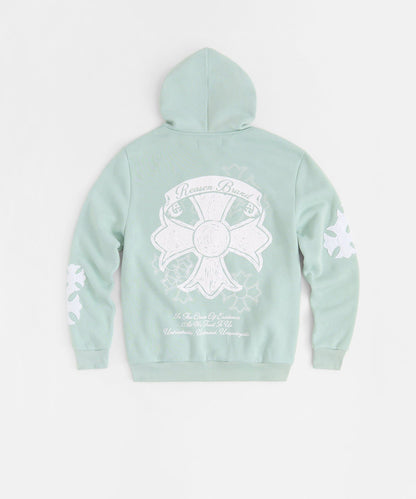 Rebellion Chenille Patched Zip Up Hoodie - Medium Blue