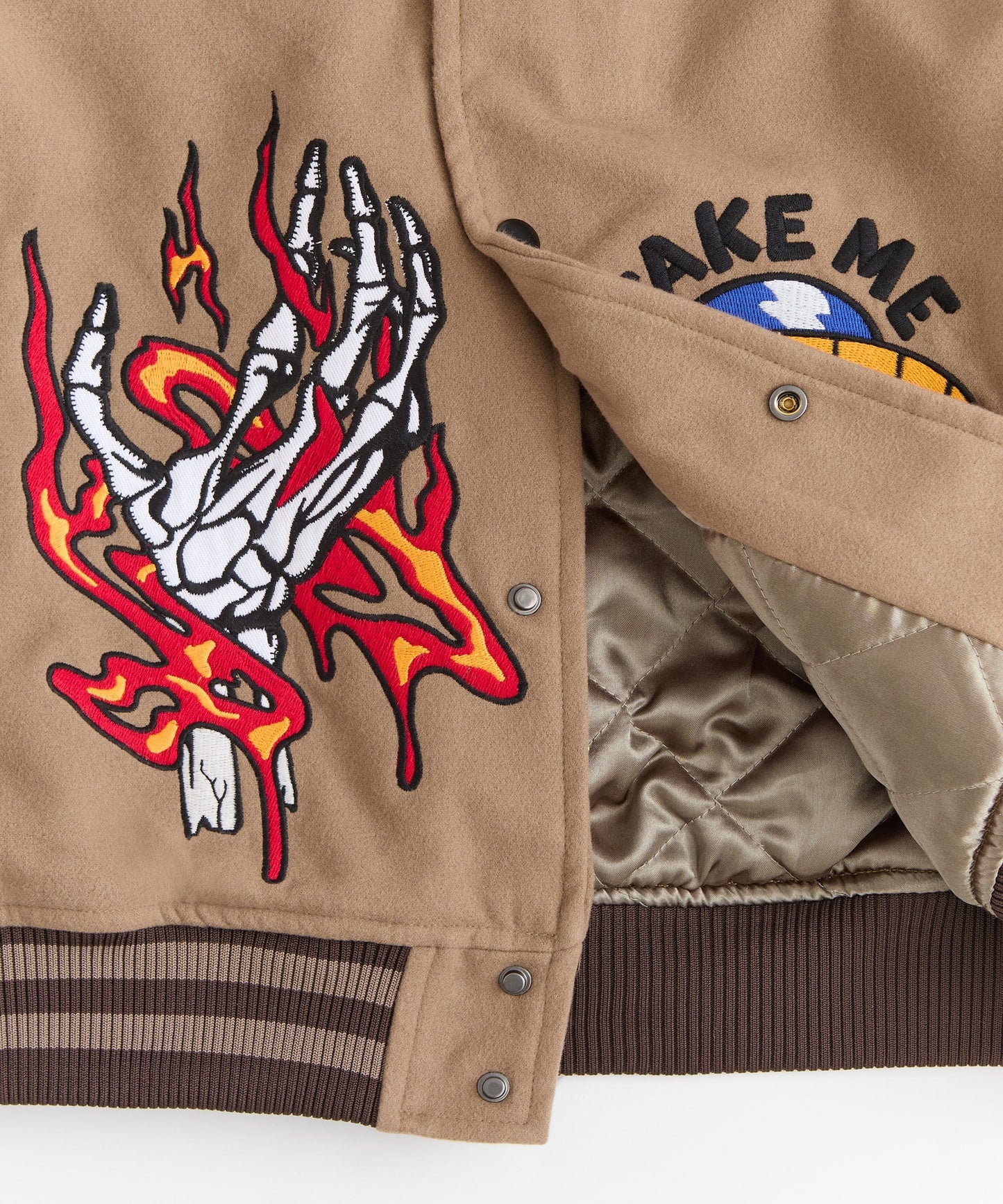 Beyond Reality Varsity Jacket PU - Khaki