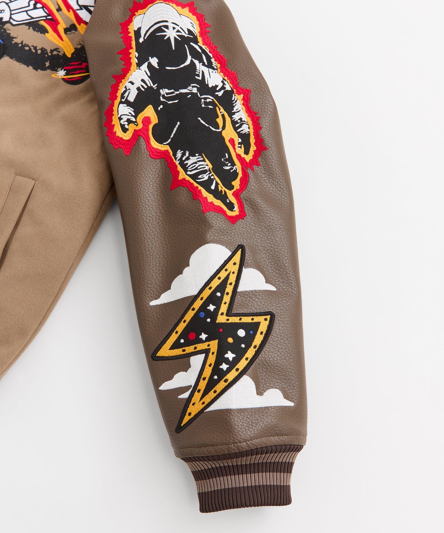 Beyond Reality Varsity Jacket PU - Khaki