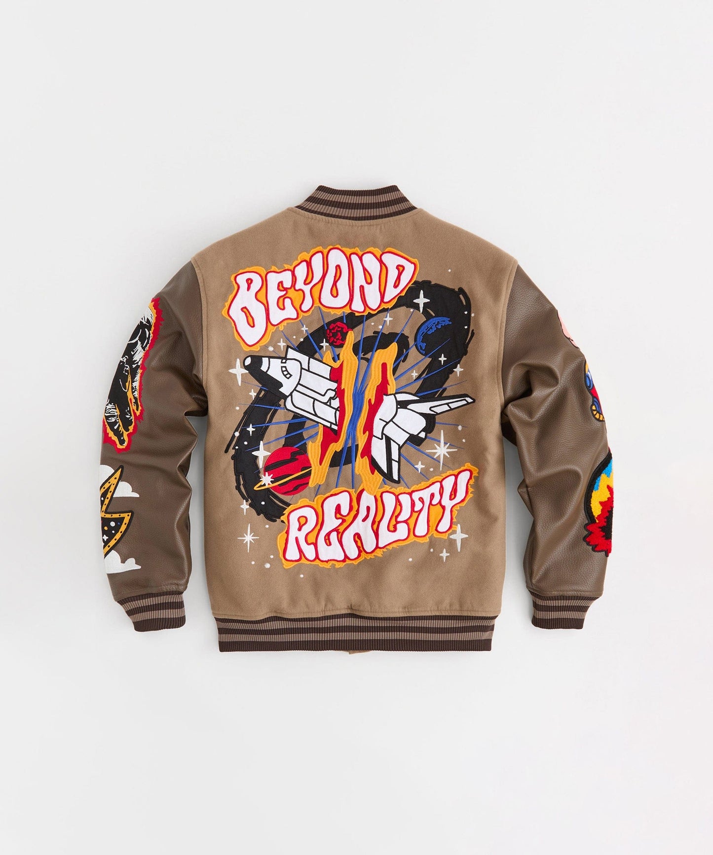 Beyond Reality Varsity Jacket PU - Khaki