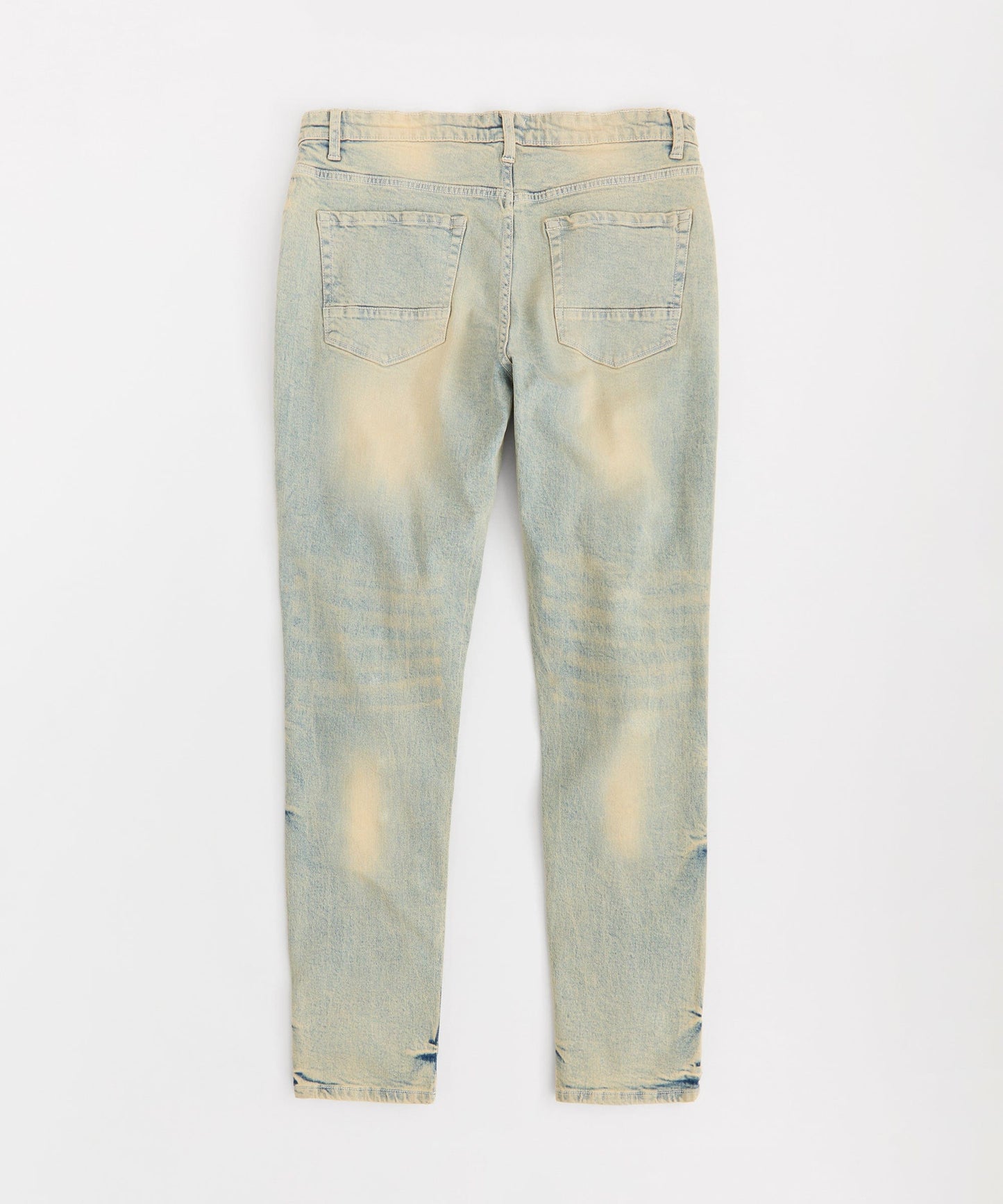 Rip And Repair Washed Denim Jeans - Light Blue