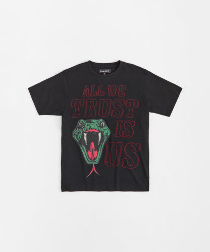 All We Trust is Us Short Sleeve Tee - Black