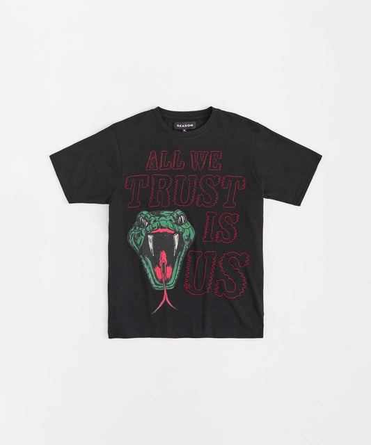 All We Trust is Us Short Sleeve Tee - Black