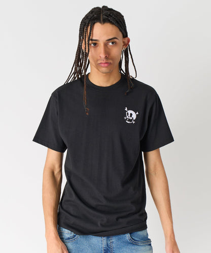 Crossbones Chenille Patch Short Sleeve Tee - Black