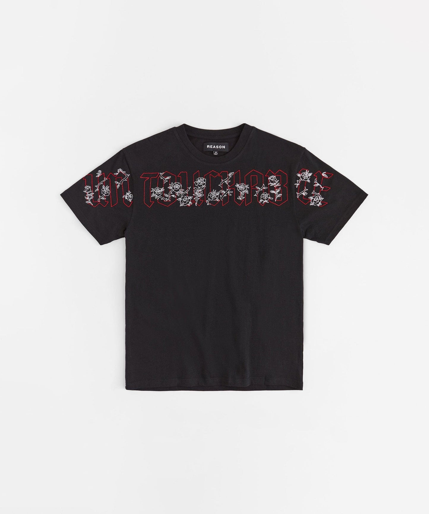 Untouchable Embroidered Short Sleeve Tee - Black