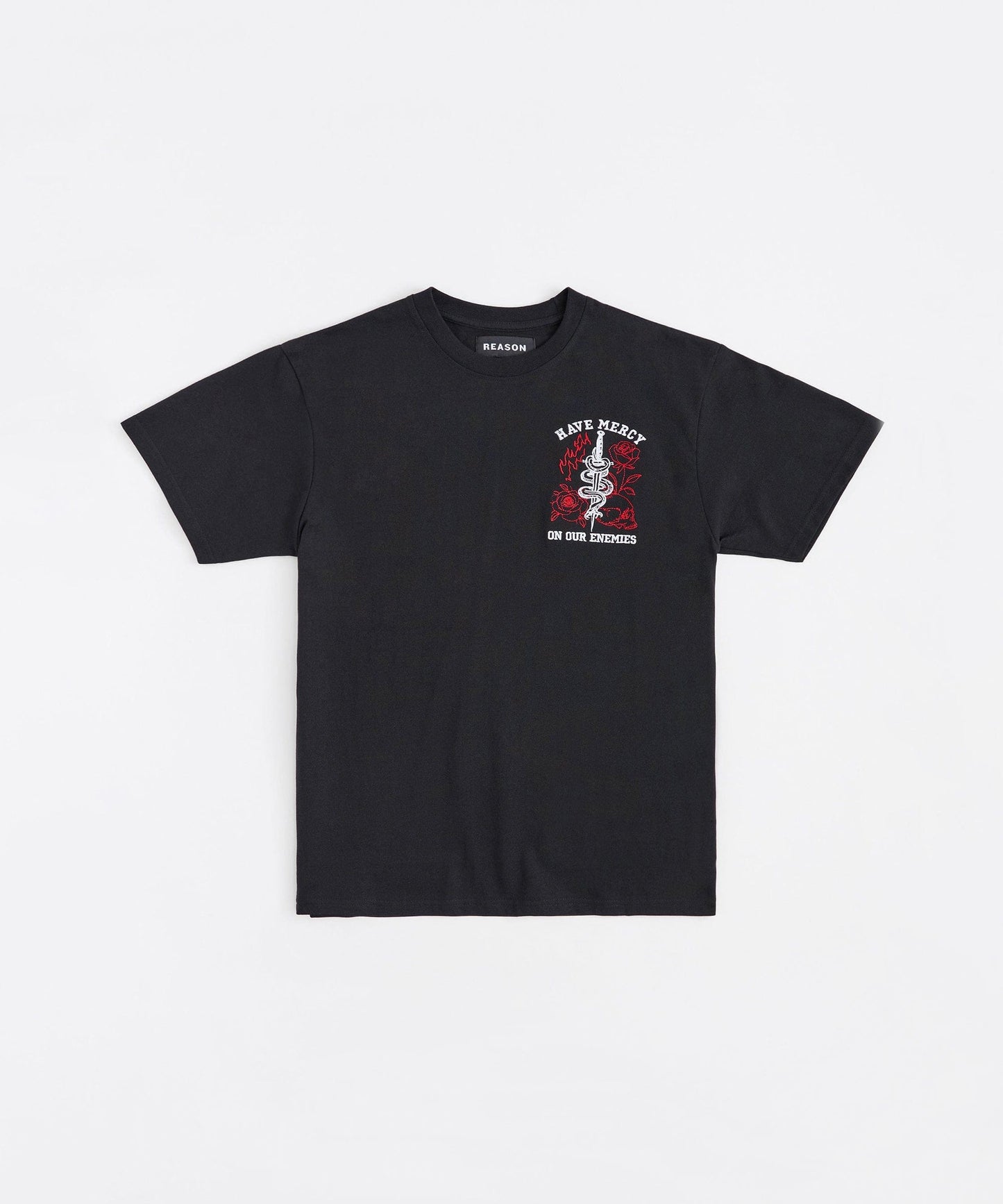 Mercy Embroidered  Short Sleeve Tee - Black