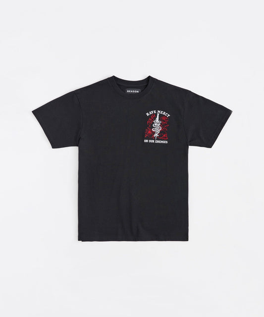Mercy Embroidered  Short Sleeve Tee - Black