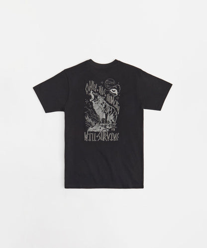 Stay Hungry Embroidered Short Sleeve Tee - Black