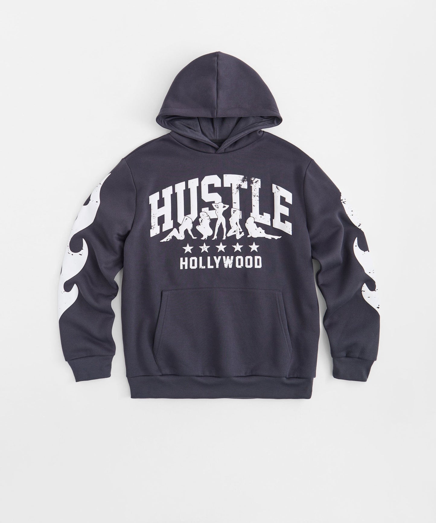 Hustle Chenille Patched Hoodie - Black
