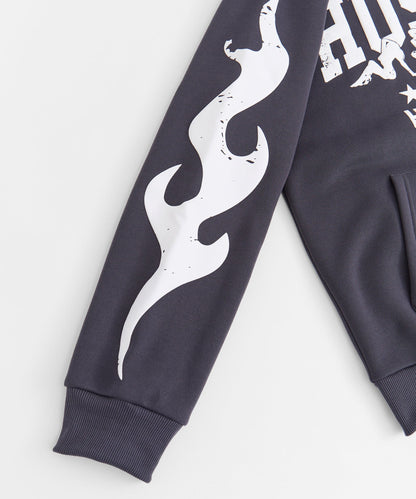 Hustle Chenille Patched Hoodie - Black