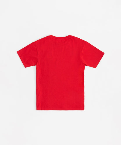 Crossbones Chenille Patch Short Sleeve Tee - Red