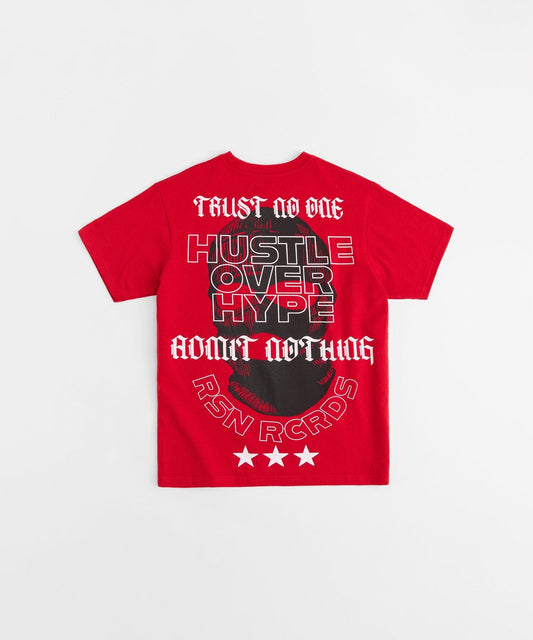 Hustle Over Hype Short Sleeve Tee - Red