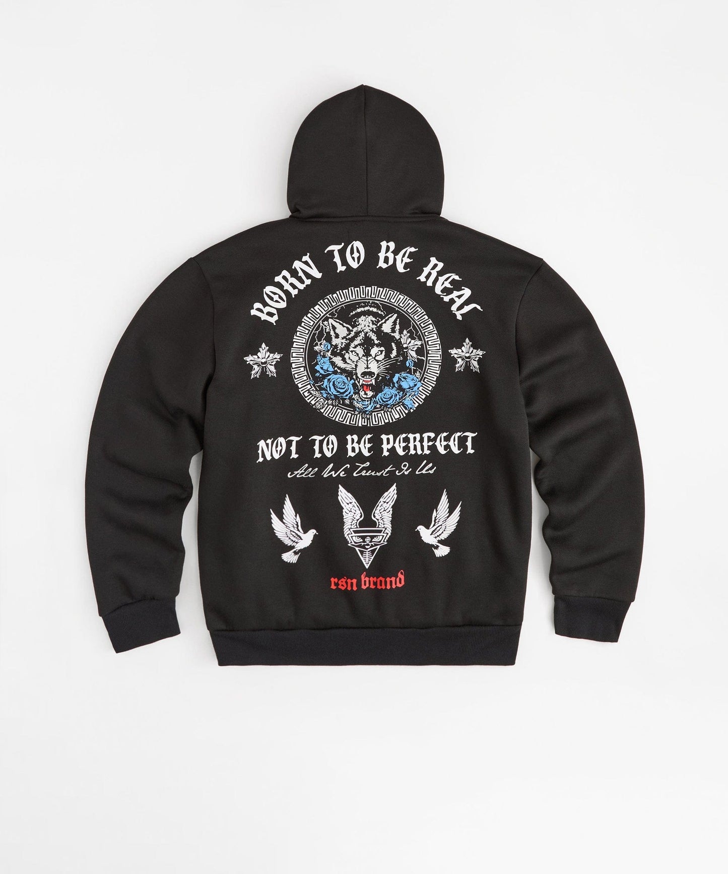 Trust No 1 Front And Back Print Hoodie - Black