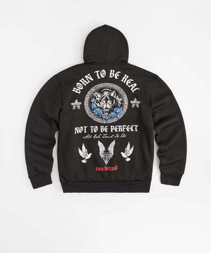 Trust No 1 Front And Back Print Hoodie - Black