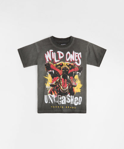 Unleashed Washed Short Sleeve Tee - Charcoal