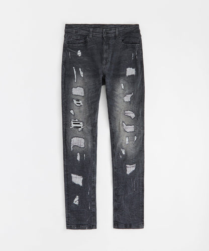 Destroyed Denim Jeans - Black