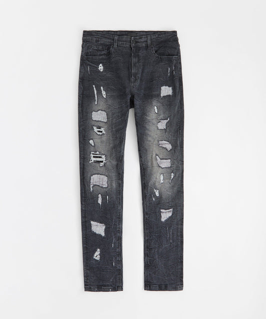 Destroyed Denim Jeans - Black