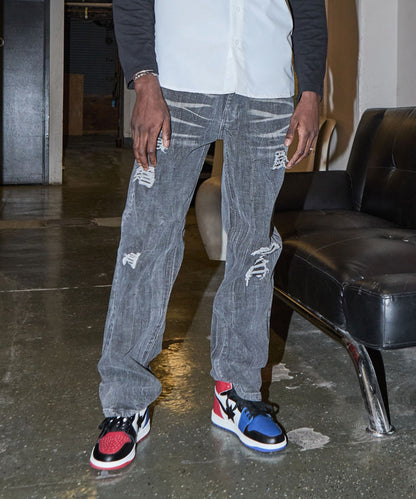 Washed Fleur Denim Pant - Black