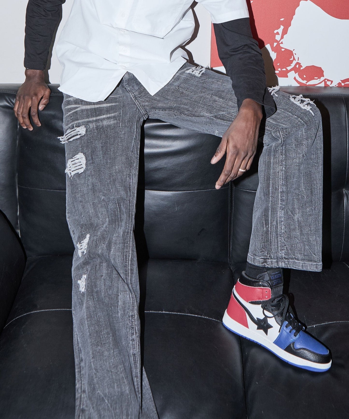 Washed Fleur Denim Pant - Black