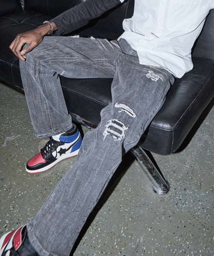 Washed Fleur Denim Pant - Black