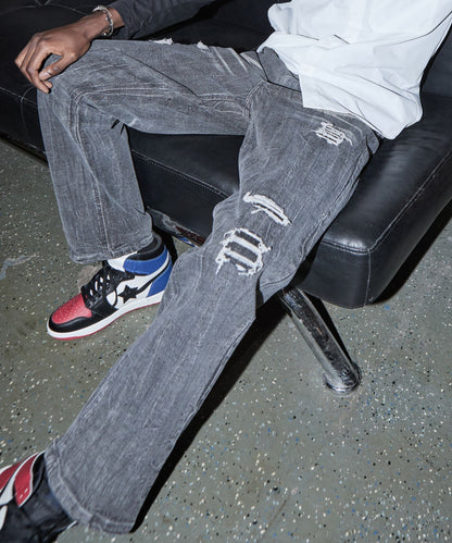 Washed Fleur Denim Pant - Black