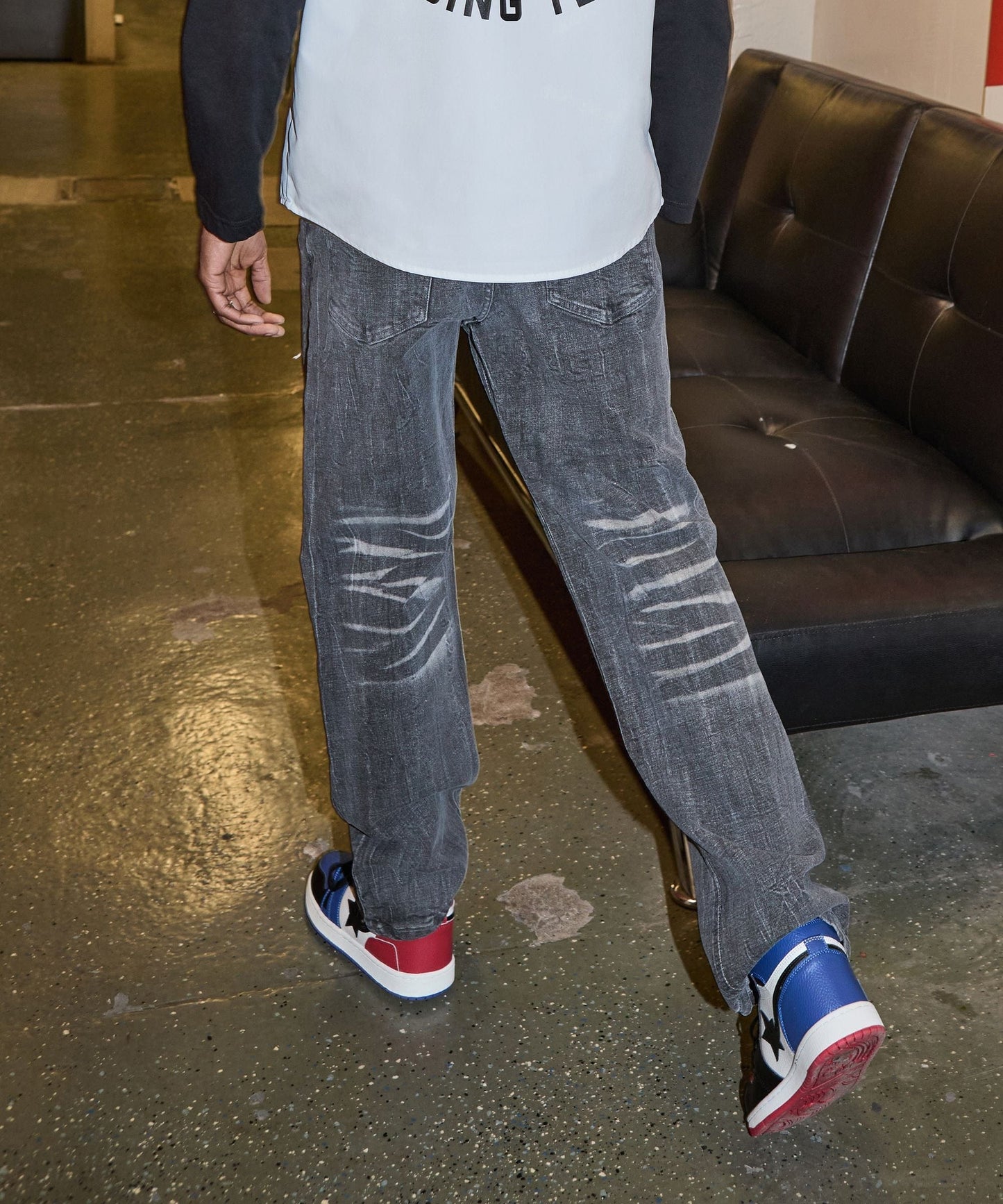 Washed Fleur Denim Pant - Black