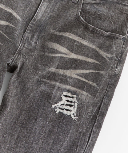 Washed Fleur Denim Pant - Black