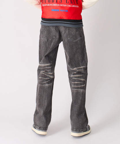 Washed Fleur Denim Pant - Black