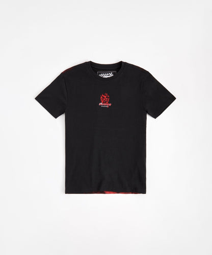 Dodge Demon Face Embroidered Short Sleeve Tee - Black