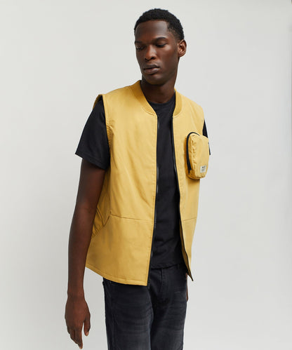 Bader Cotton Twill Color Block Utility Vest - Tan