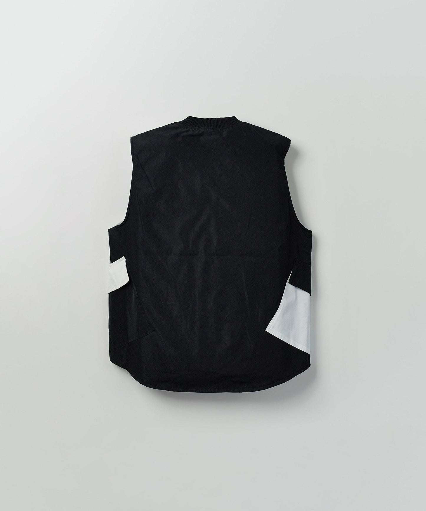 Bader Cotton Twill Color Block Utility Vest - Black&White
