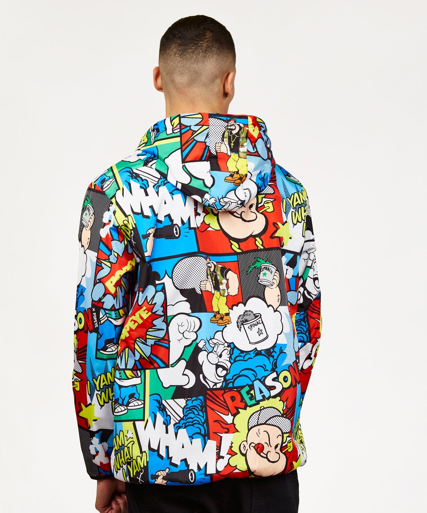 Popeye Half-Zip Allover Comic Print Anorak