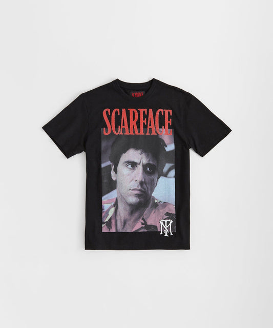 Scarface Glitter Sugar Print Short Sleeve Tee - Black