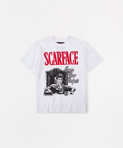 Scarface Money Power Respect Applique Short Sleeve Tee