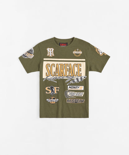 Scarface Racing Short Sleeve Tee - Olive Green