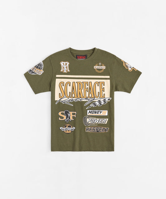 Scarface Racing Short Sleeve Tee - Olive Green