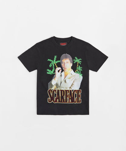Scarface Rhinestone Short Sleeve Tee - Black